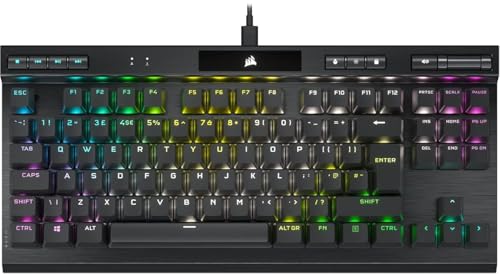 Corsair K70 RGB TKL Champion Series Clavier de Jeu Filaire Optique et mécanique sans clé - Commutateurs linéaires OPX - Touches PBT Double-Shot - Compatible iCUE - QWERTY UK - Noir