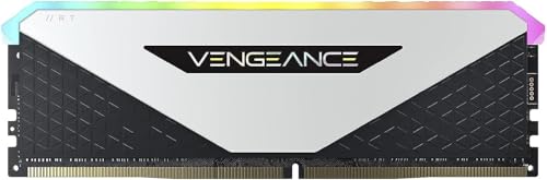 Corsair Vengeance RGB RT 16Go (2x8Go) DDR4 Jusqu'à 3200MHz C16 Mémoire de Bureau (Éclairage RGB Dynamique, Optimisé pour AMD 300 400 500 Series, Compatible avec Intel 300 400 500 Series) Blanc