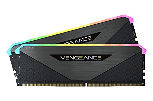 Corsair Vengeance RGB RT 32Go (2x16Go) DDR4 Jusqu'à 3200MHz C16 Mémoire de Bureau (Éclairage RGB Dynamique, Optimisé pour AMD 300 400 500 Series, Compatible avec Intel 300 400 500 Series) Noir