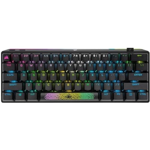 Corsair K70 Pro Mini Wireless RGB 60 Clavier mécanique Gaming (Technologie Wireless ultrarapide inférieure à 1 ms, Switchs Cherry MX Red Amovibles, Jeux de Touches à Double Injection PBT) Noir