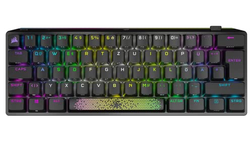Corsair K70 Pro Mini Clavier de Jeu mécanique sans Fil RVB 60 – Commutateurs Rouges Cherry MX remplaçables – Touches PBT à Double tir – Compatible iCUE – PC, Mac, PS5, PS4, Xbox – QWERTZ DE – Noir