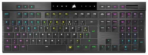 Clavier Gaming Mecanique Ultrafin - AZERTY - CORSAIR - K100 AIR WIRELESS - Retroeclairage LED RGB - Black (CH-913A01U-FR)