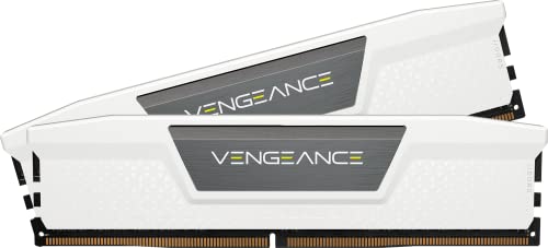 CORSAIR Vengeance DDR5 RAM 32Go (2x16Go) Jusqu'à 5600MHz CL40 Intel XMP 3.0 Mémoire pour Ordinateur de Bureau - Blanc (CMK32GX5M2B5600C40W)