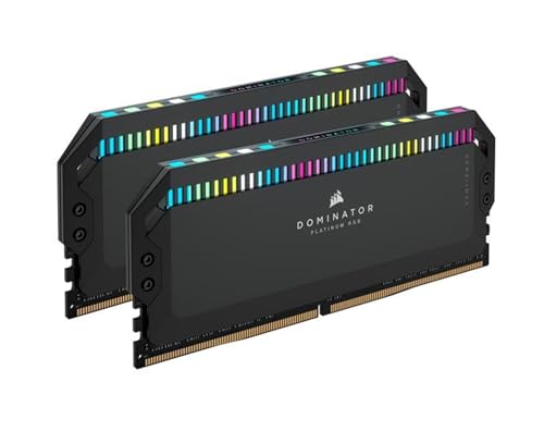CORSAIR Dominator Platinum RGB DDR5 RAM 64Go (2x32Go) 5200MHz CL40 Intel XMP Compatible iCUE Mémoire d'Ordinateur - Noir (CMT64GX5M2B5200C40)