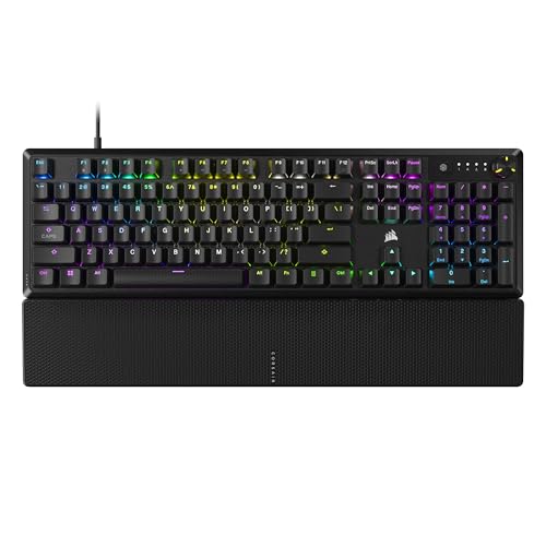 Corsair K70 CORE RGB Clavier de jeu mécanique avec repose-poignets – Commutateurs linéaires MLX rouges pré-lubrifiés – Amortissement du son – Cadran de contrôle multimédia – Compatible iCUE –