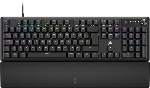 Corsair K70 Core RGB Clavier de Jeu Mécanique Filaire avec Palmrest - Pre-Lubed MLX Red Linear Switch, SOCD, ABS Painted Keys, Sound, Media Control Dial, QWERTY UK -