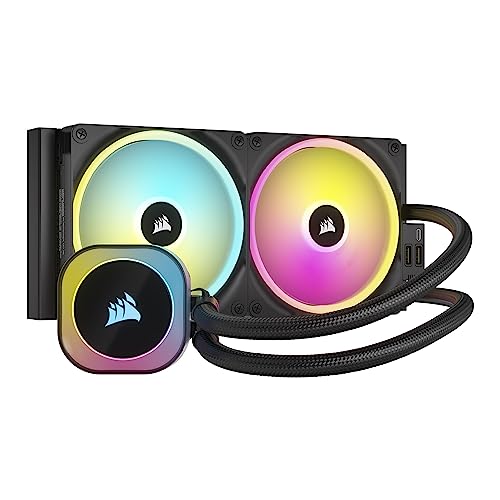 CORSAIR iCUE Link H115i RGB Liquid CPU Cooler - 280mm AIO - Ventilateurs QX140 RGB - Convient à Intel® LGA 1700, AMD® AM5 - Hub Système iCUE Link Inclus - Noir