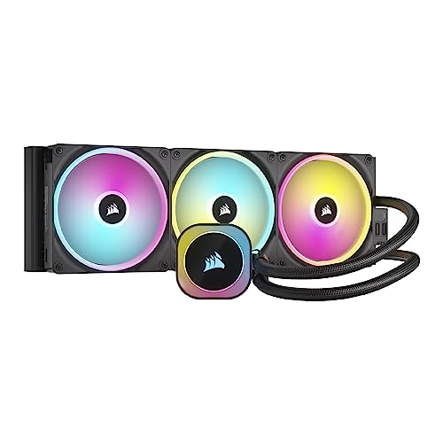 CORSAIR iCUE LINK H170i RGB Liquid CPU Cooler - 420mm AIO - Ventilateurs QX140 RGB - Convient à Intel® LGA 1700, AMD® AM5 - Hub Système iCUE LINK Inclus - Noir