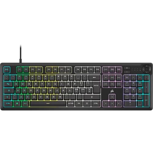 Corsair K55 Core Clavier de Jeu RVB à Membrane Filaire - Commutateurs Silencieux et réactifs - Résistance aux éclaboussures - RVB dix Zones - Compatible avec iCUE - QWERTY IT - PC, Mac - Noir