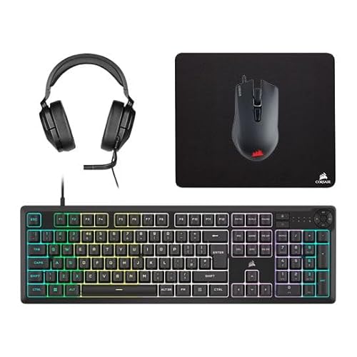 Corsair K55 Core Clavier de Jeu avec Membrane RVB, commutateurs Silencieux et réactifs - Résistance aux éclaboussures - RGB à dix Zones - Touches multimédias - Compatible iCUE - QWERTY UK - PC, Mac