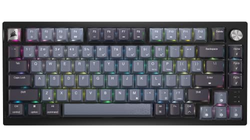 Corsair K65 Plus Wireless 75 RGB Clavier mécanique de Jeu Interchangeable à Chaud - Interrupteurs linéaires Rouges Corsair MLX pré-lubrifiés - insonorisation - claviers PBT - QWERTY ES - Noir
