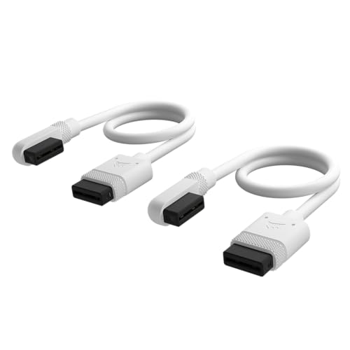 Corsair iCUE LINK Slim Cables - 2x 200mm Straight Slim 90° - Blanc