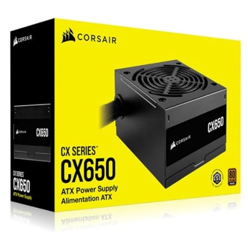Corsair 650W CX650 PSU, Fully Wired, 80 Bronze, Thermally Controlled Fan