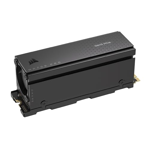 Corsair MP700 Pro avec Refroidisseur 1 to M.2 PCIe Gen5 x4 NVMe 2.0 SSD - M.2 2280 - Jusqu'à 11 700 Mo s en Lecture Séquentielle - TLC NAND Haute Densité - Noir