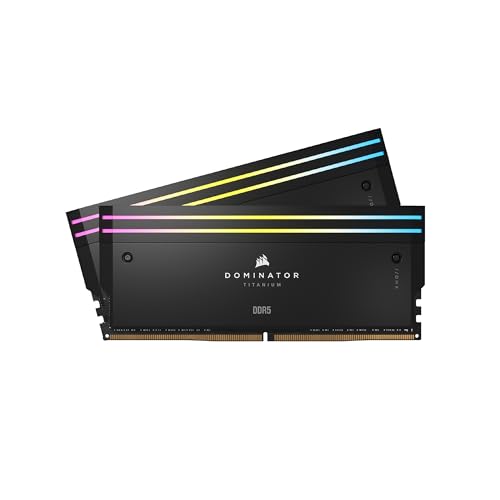CORSAIR Dominator Titanium RGB DDR5 RAM 48GB (2x24GB) DDR5 7200MHz CL36 Intel XMP Mémoire Informatique Compatible iCUE - Noir (CMP48GX5M2X7200C36)