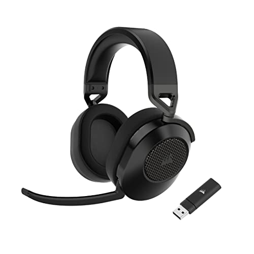 Corsair HS65 Wireless Casque Gaming - Faible Latence 2,4 Ghz sans Fil ou Bluetooth, Son Surround Dolby® Audio 7.1, Légère, Microphone Omnidirectionnel, Commandes Audios Accessibles - Noir