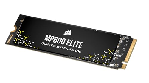 Corsair MP600 Elite 1 to M.2 PCIe Gen4 x4 NVMe SSD - M.2 2280 - Lecture Séquentielle Jusqu'à 7 000 Mo s - 3D TLC NAND Haute Densité - Noir
