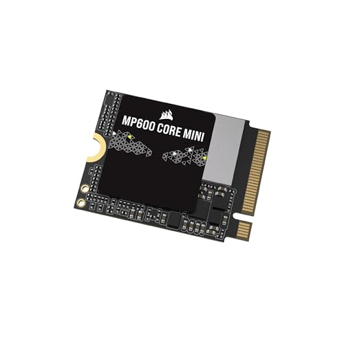 Corsair MP600 Core Mini 2To M.2 NVMe PCIe x4 Gen4 2 SSD - M.2 2230 - Jusqu'à 5.000 Mo s en Lecture Séquentielle - QLC NAND Haute Densité - pour Steam Deck, ASUS ROG Ally, Microsoft Surface Pro - Noir