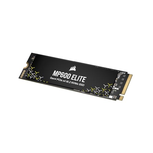 Corsair MP600 Elite 2 to M.2 PCIe Gen4 x4 NVMe SSD - M.2 2280 - Lecture Séquentielle Jusqu'à 7 000 Mo s - 3D TLC NAND Haute Densité - Noir