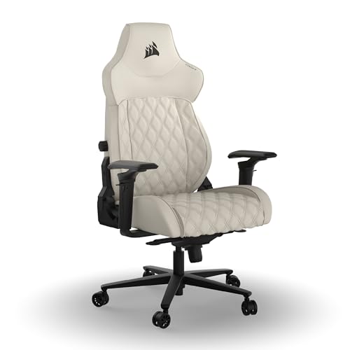 Corsair TC500 Luxe Fauteuil Gaming – Tissu Respirant de Qualité Supérieure – Sièges Larges – Accoudoirs Réglables dans Cinq Directions – Support Lombaire Réglable – Inclinaison 90-135° – Frost