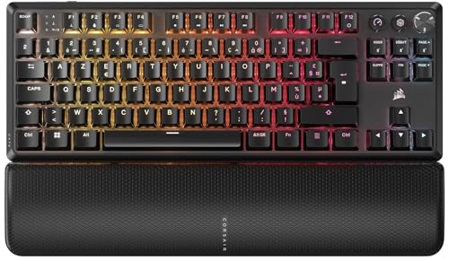 Corsair K70 Core TKL Wireless RGB Clavier de Jeu Mécanique sans Clé – Interrupteurs Linéaires MLX Red v2 Pré-Lubrifiés – Capuchons de Clé en ABS – AZERTY FR – Noir