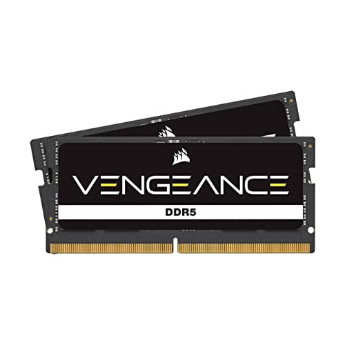 CORSAIR Vengeance SODIMM DDR5 RAM 32Go (2x16Go) Jusqu'à 5600MHz C48-48-48-90 1.10V Intel XMP 3.0 Mémoire des Ordinateurs Portables – Noir (CMSX32GX5M2A5600C48)