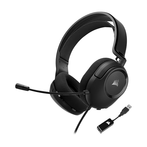Corsair HS35 Surround v2 Casque Gaming Filaire Multiplateforme - Dolby 7.1 - Microphone omnidirectionnel Flexible - Connexion Universelle 3,5 mm - PC, Mac, PS5, PS4, Xbox, Nintendo Switch, Mobile