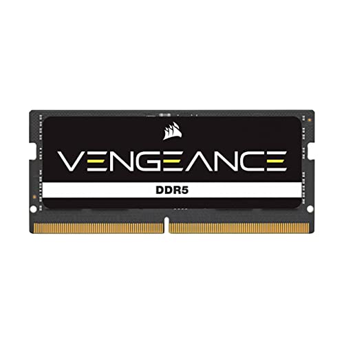 CORSAIR Vengeance SODIMM DDR5 RAM 16Go (1x16Go) Jusqu'à 5600MHz CL48-48-48-90 1.10V Intel XMP 3.0 Mémoire des Ordinateurs Portables – Noir (CMSX16GX5M1A5600C48)