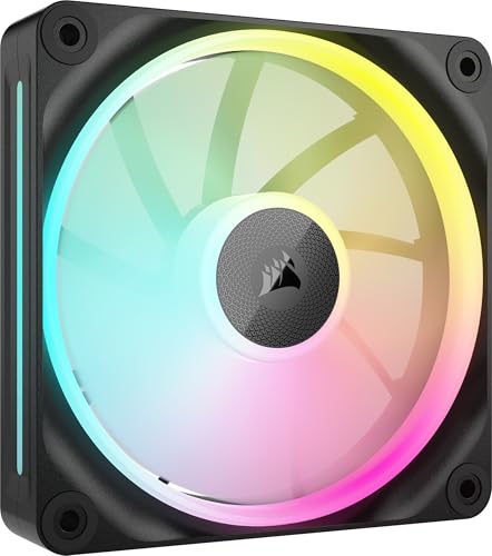 CORSAIR iCUE Link LX120 RGB 120 mm PWM Ventilateur Paquet Unique – Double Boucles Lumineuses – Requiert Le iCUE Link System Hub (Vendu Séparément) – Technologie CORSAIR AirGuide – Noir