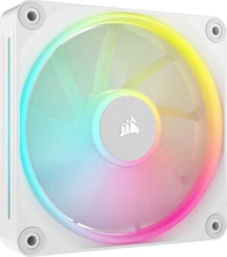 Corsair iCUE Link LX120 RGB 120 mm PWM Ventilateur Paquet Unique – Double Boucles Lumineuses – Requiert Le iCUE Link System Hub (Vendu Séparément) – Technologie Corsair AirGuide – Blanc