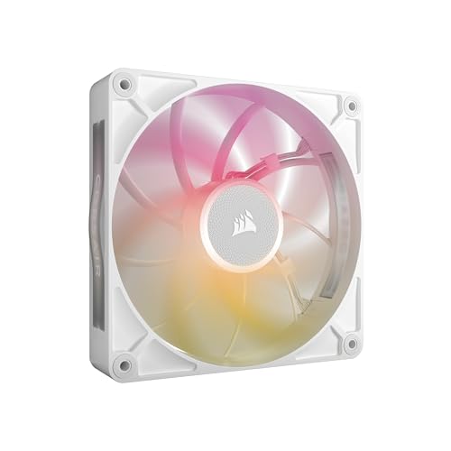 CORSAIR iCUE Link RX140 Max RGB 140mm PWM Ventilateur Épais – Pression Statique Élevée – Palier à Dôme Magnétique – Ventilateur Unique – Blanc