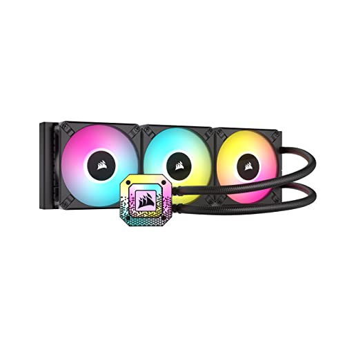 Corsair iCUE H150i ELITE CAPELLIX XT Refroidisseur de CPU Liquide - Trois Ventilateurs AF120 RGB ELITE - Radiateur 360mm - Intel® LGA 1700, 1200, 115X, 2066, AMD® AM5, AM4 -Noir