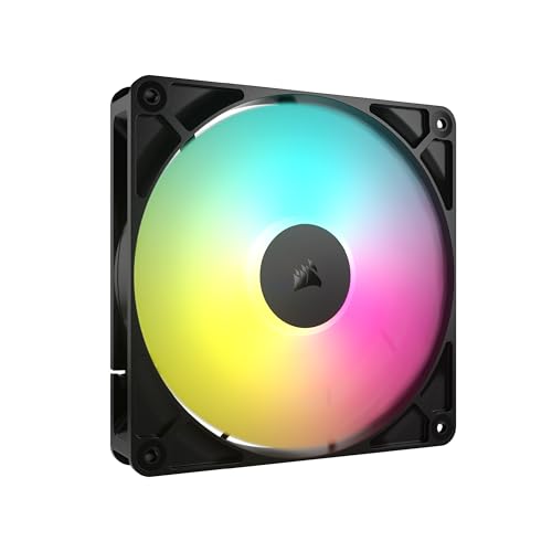 CORSAIR RS140 ARGB 140mm Ventilateur PWM – Connexion Daisy-Chain – Faible Bruit – Roulement à Dôme Magnétique – Paquet Unique – Noir