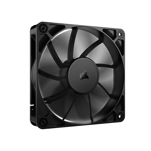 CORSAIR RS120 120mm Ventilateur PWM – Connexion Daisy-Chain – Faible Bruit – Roulement à Dôme Magnétique – Paquet Unique – Noir