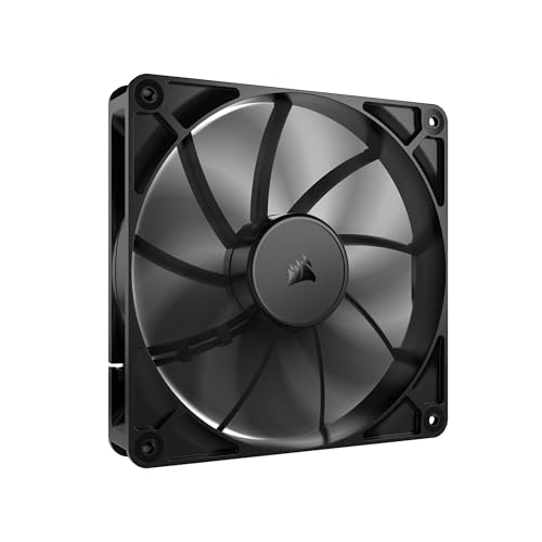 CORSAIR RS140 140mm Ventilateur PWM – Connexion Daisy-Chain – Faible Bruit – Roulement à Dôme Magnétique – Paquet Unique – Noir