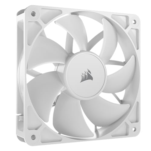 CORSAIR RS120 120mm Ventilateur PWM – Connexion Daisy-Chain – Faible Bruit – Roulement à Dôme Magnétique – Paquet Unique – Blanc