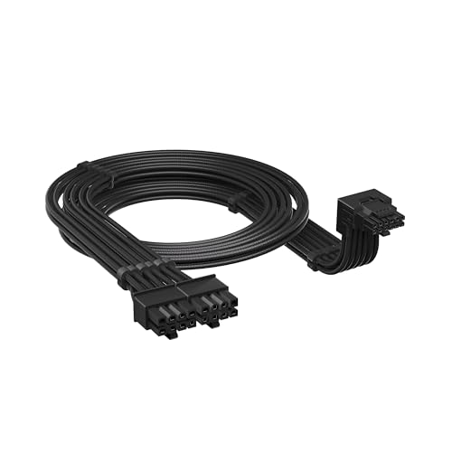 Corsair Type 4 PSU 90° 12V-2x6 Câble d'alimentation GPU - pour Les Cartes Graphiques NVIDIA GeForce RTX, Connexion Facile, Ultra-Flexible, Protection Thermique - Style B