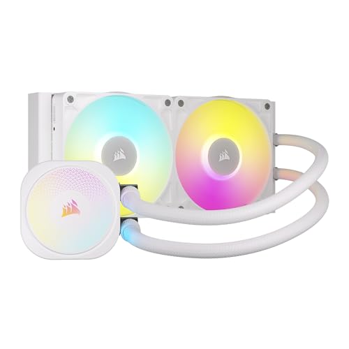 CORSAIR iCUE LINK TITAN 240 RX RGB Refroidisseur Liquide Pour CPU – 240mm AIO, 2x RX120 Ventilateurs RGB Inclus, Convient à Intel LGA 1851 1700, AMD AM5 AM4, Hub du Système iCUE LINK Inclus – Blanc