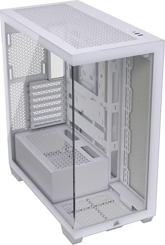 CORSAIR 3500X Boîtier PC ATX Mid-Tower – Verre Trempé Panoramique - Connexion Inversée Compatible avec La Carte Mère – Pas de Ventilateurs Inclus – Blanc