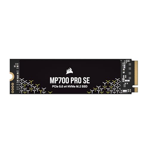 Corsair MP700 Pro SE 4 to M.2 PCIe Gen5 x4 NVMe 2.0 SSD – M.2 2280 – Jusqu’à 14 000 Mo s Lecture Séquentielle – TLC NAND Haute Densité – Noir