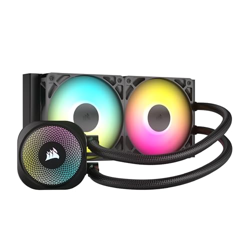 CORSAIR Nautilus 240 RS ARGB Refroidisseur Liquide pour CPU – 240mm AIO – Faible Bruit – Connexion Directe de Carte Mère – Intel LGA 1851 1700, AMD AM5 AM4 – 2X RS120 ARGB Ventilateurs Inclus – Noir