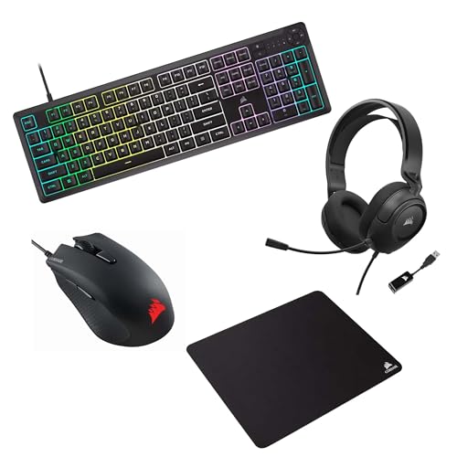 Corsair K55 Core Clavier Harpoon RGB Pro Souris HS35 v2 Surround Casque MM100 Souris Bundle Gaming