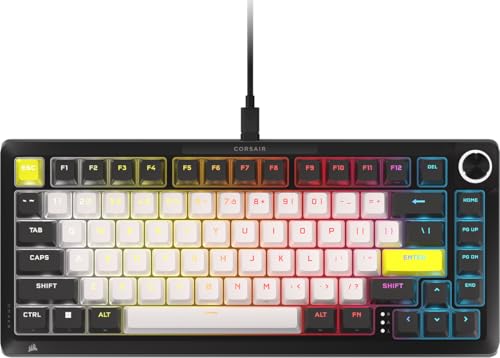 Corsair MAKR Pro 75 Hall Effect DIY Clavier de Jeu Mécanique Magnétique Filaire - Disposition 75 , Commutateurs MGX Hyperdrive, Double Contrôle, Déclenchement Rapide, FlashTap SOCD, 8000Hz, Américain