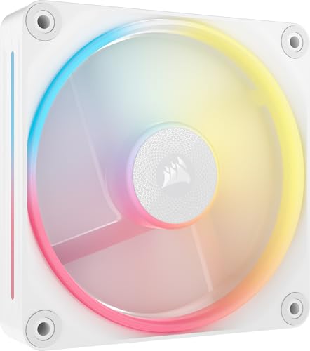 CORSAIR iCUE Link LX120-R RGB 120mm PWM Ventilateur Inversé – Ventilateur Individuel – Faible Bruit, CORSAIR Palier à Dôme Magnétique, Double Boucle Lumineuse, Vis QuikTurn™, Mode Zéro RPM – Blanc