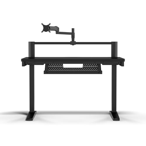 CORSAIR Platform 4 – 120 cm x 76 cm, Hauteur Fixe, Bureau d'ordinateur Debout Home Office Gaming Desk, Gestion Câbles, Alimentation USB, Bras d’écran Inclus – Noir