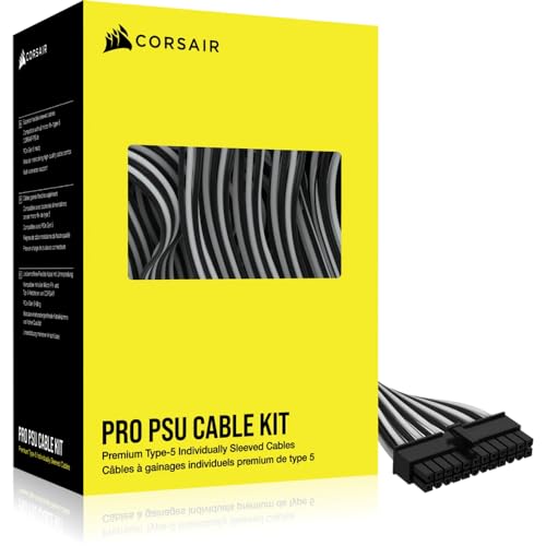 Corsair Câbles d'alimentation de Type 5 à Gaine individuelle - Kit Pro - Noir et Blanc