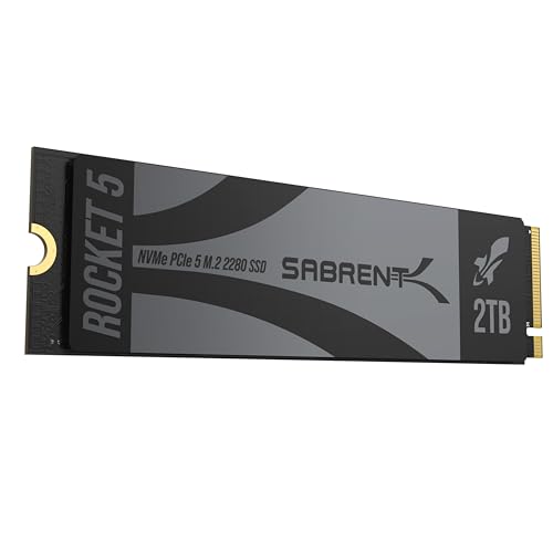 SABRENT Rocket 5 Disque SSD M.2 PCIe GEN 5 2 to Performance avancée 14 Go s X4 NVMe SSD (SB-RKT5-2TB)