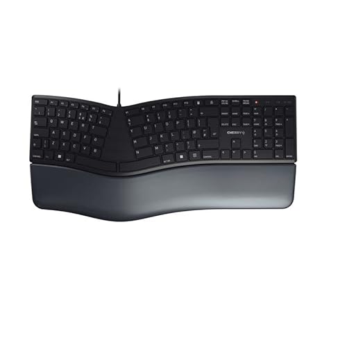 Cherry Clavier Ergo KC 4500 - Connectivité par câble - Interface USB - 109 touches - Anglais (US) - Disposition QWERTY - Ordinateur - Windows - Noir