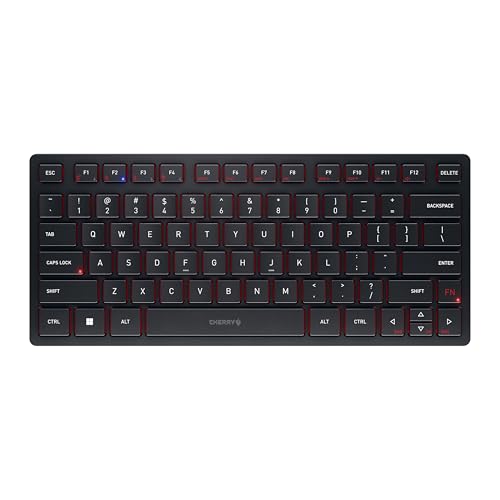 Cherry KW 9200 Mini clavier compact sans fil rechargeable avec Bluetooth 5.0 et connectivité filaire