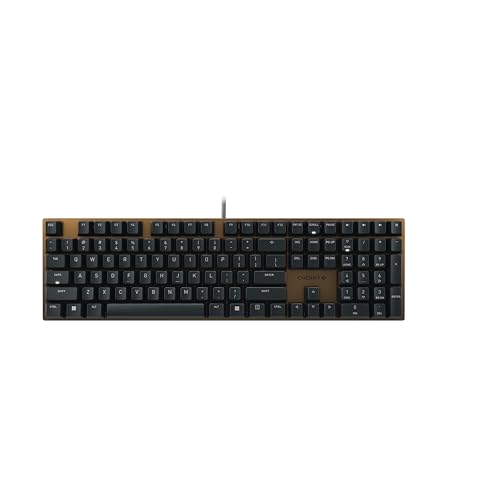 CHERRY KC 200 MX, Clavier de Bureau mécanique avec Plaque en métal anodisé, Disposition US (QWERTY), Filaire, MX2A Silent Red Switches, Noir Bronze